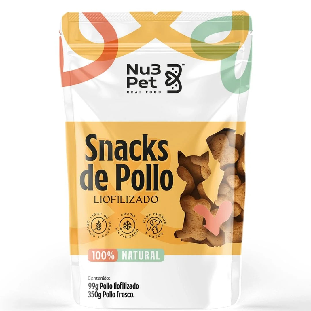 Snacks 100% Naturales de Pollo Liofilizado